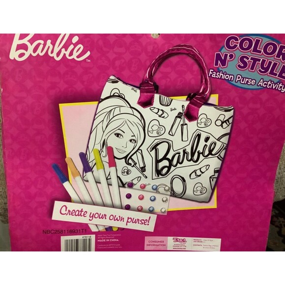 Barbie Color 'N Style Fashion Purse Activity/Craft With Markers And Gems-DIY~NEW - Picture 2 of 2
